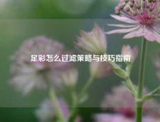 足彩怎么过滤策略与技巧指南