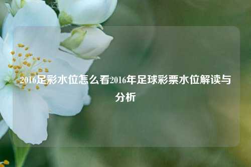 2016足彩水位怎么看2016年足球彩票水位解读与分析