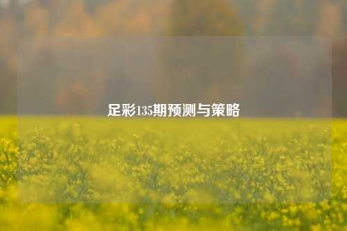 足彩135期预测与策略