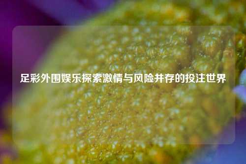足彩外围娱乐探索激情与风险并存的投注世界