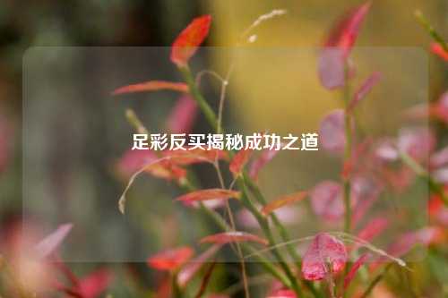 足彩反买揭秘成功之道