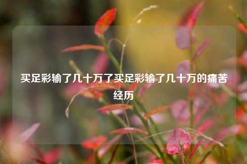 买足彩输了几十万了买足彩输了几十万的痛苦经历
