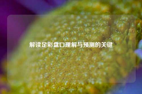 解读足彩盘口理解与预测的关键