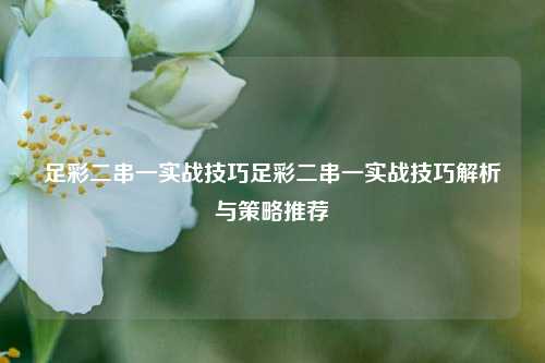 足彩二串一实战技巧足彩二串一实战技巧解析与策略推荐